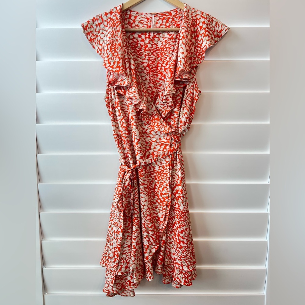 Free People Orange and White Midi Dress - Picture 3 of 9